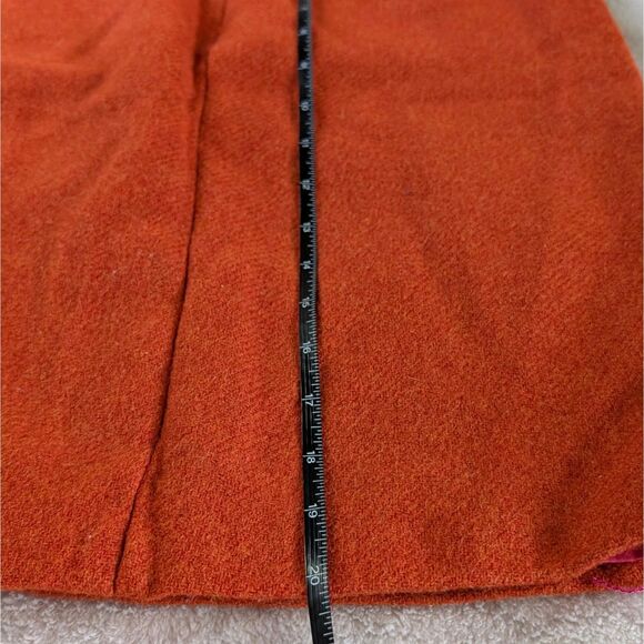 Boden Wool Pencil Mini Skirt Women's 12L Bright Orange Pockets - Picture 7 of 9